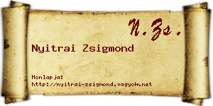 Nyitrai Zsigmond névjegykártya